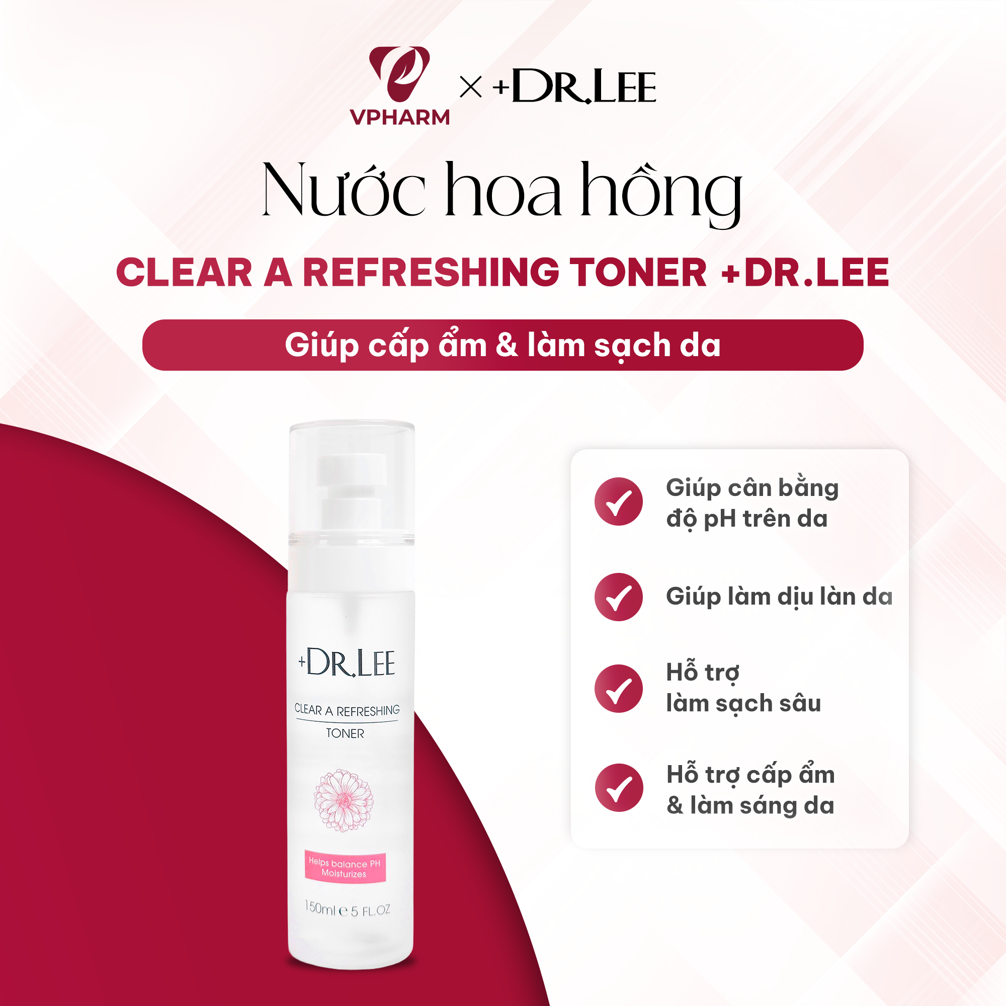 Nước hoa hồng +Dr.Lee Clear A Refreshing Toner