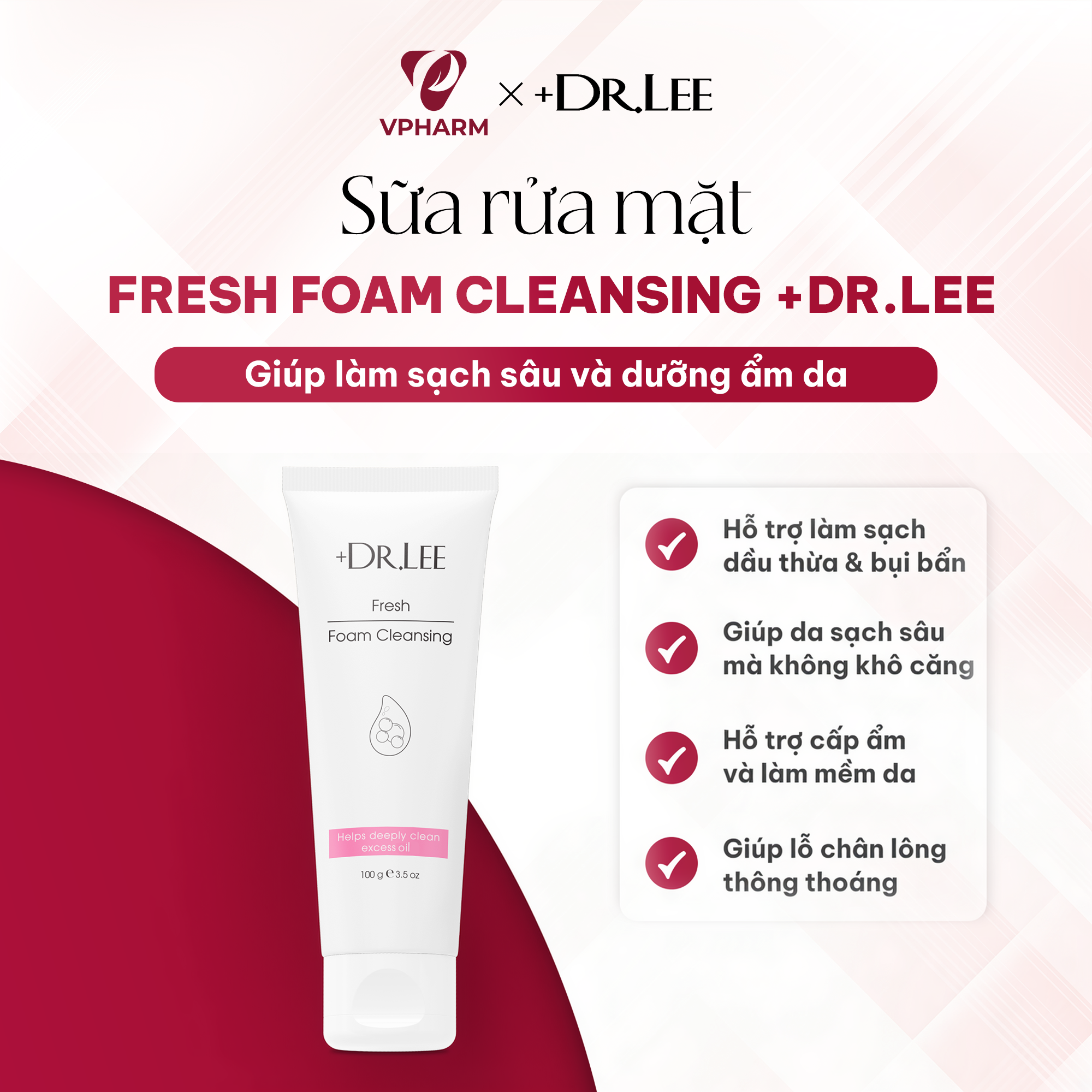 Sữa rửa mặt +Dr.lee Fresh Foam Cleansing 100 ml