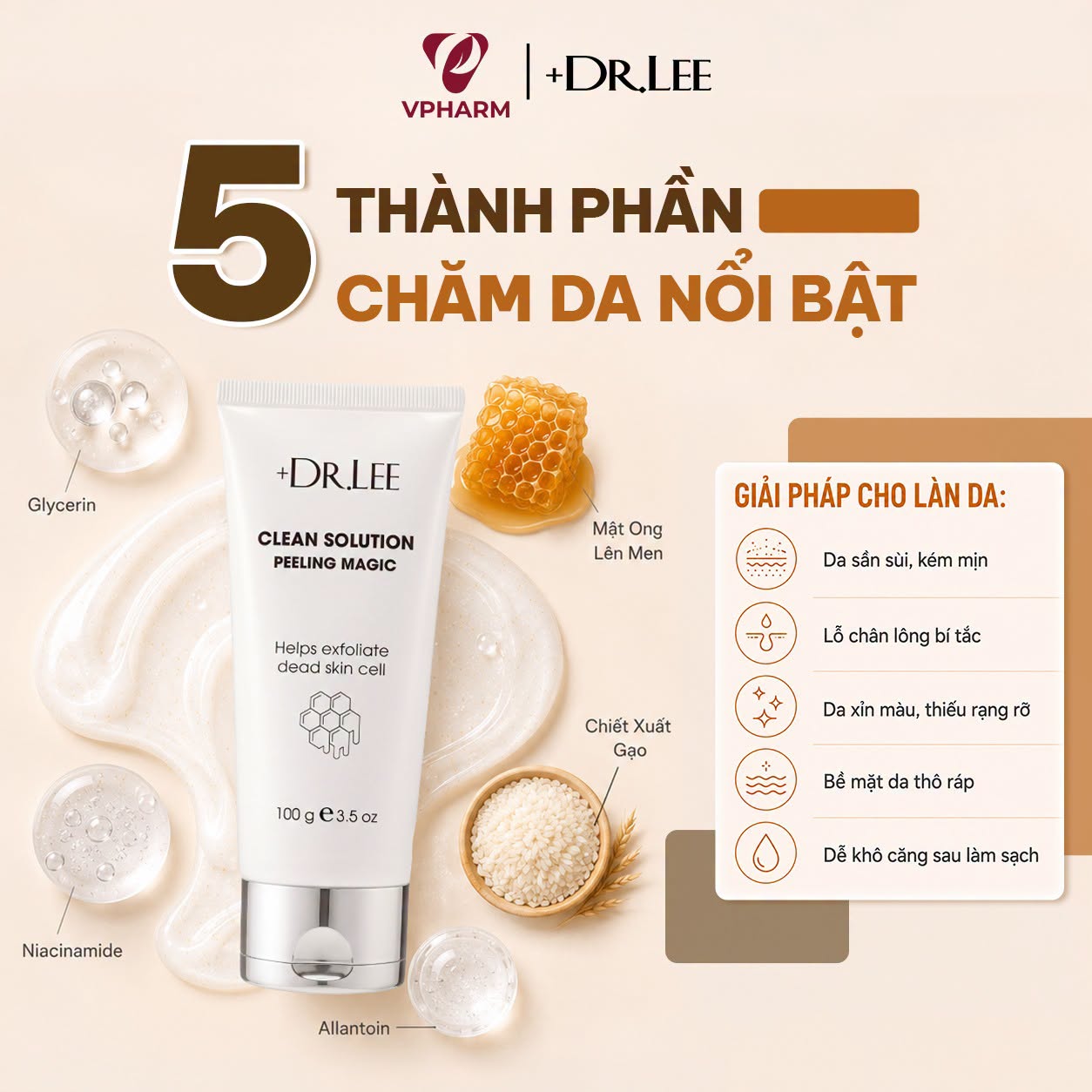 Gel Tẩy Da Chết Sinh Học +Dr.lee Clean Solution Peeling Magic 100g - Ảnh 2
