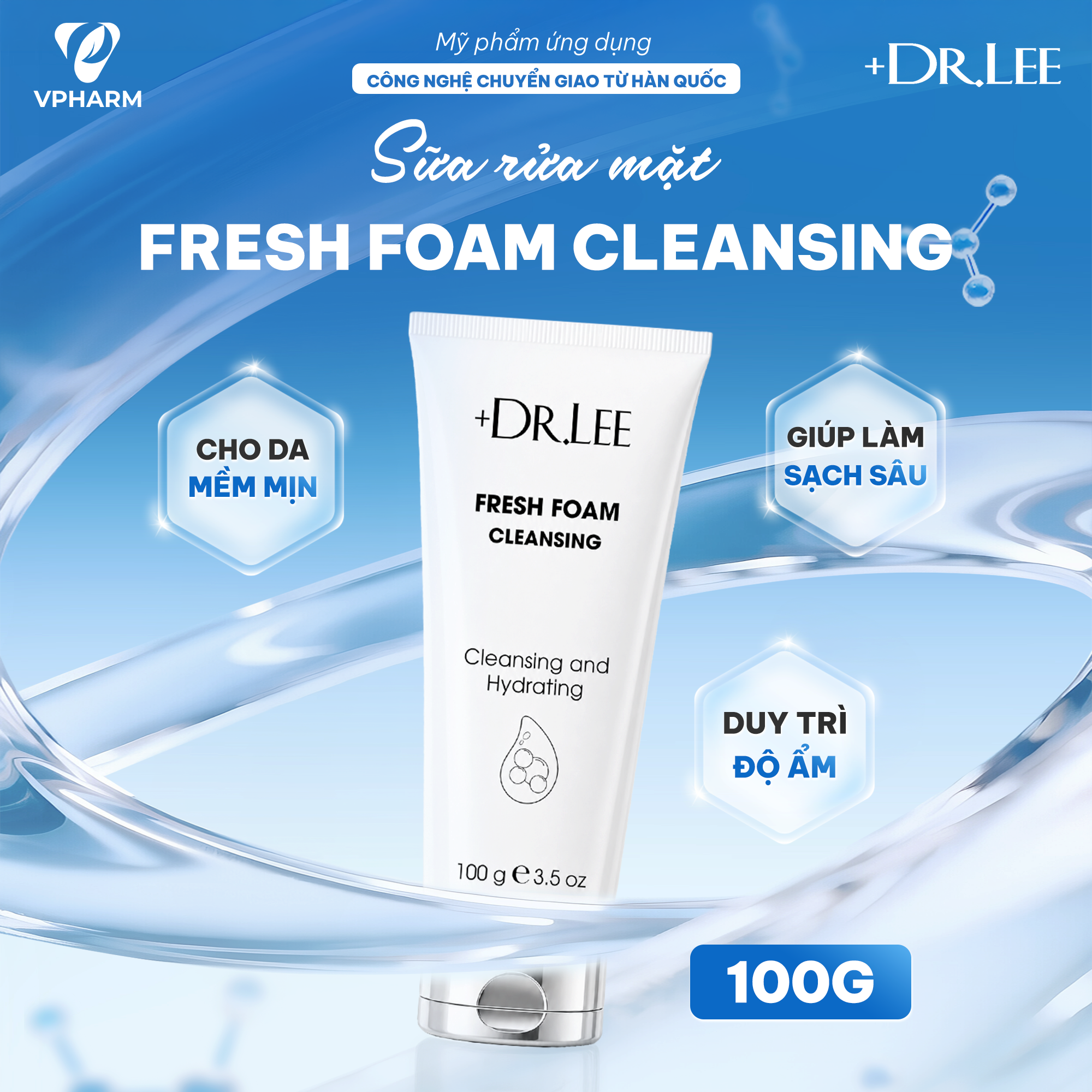 Sữa rửa mặt sạch sâu, bù ẩm tức thì +Dr.lee Fresh Foam Cleansing 100g